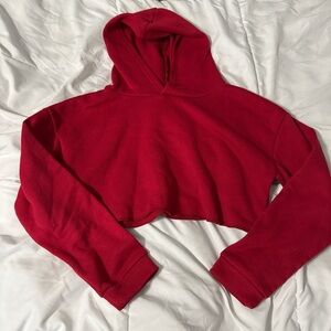 Chic Red Cropped Hoodie for Women